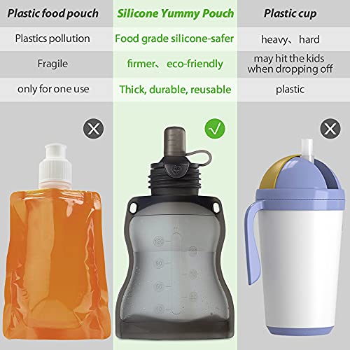 haakaa Reusable Silicone Smoothie Pouch,Reusable Squeeze Food Pouches,Baby Food Pouches Refillable,Breast Milk Storage Bags,with Straw&Foldable 2pcs (130ml/4.6oz) | The Storepaperoomates Retail Market - Fast Affordable Shopping
