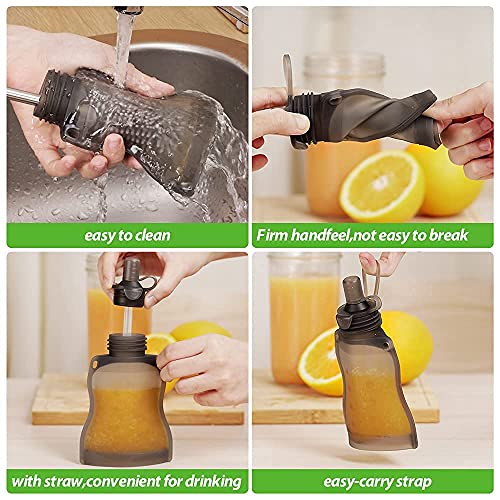 haakaa Reusable Silicone Smoothie Pouch,Reusable Squeeze Food Pouches,Baby Food Pouches Refillable,Breast Milk Storage Bags,with Straw&Foldable 2pcs (130ml/4.6oz) | The Storepaperoomates Retail Market - Fast Affordable Shopping