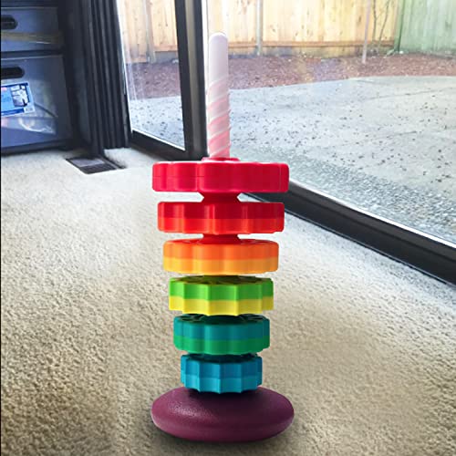 Baby Spinning Toy – Stacking Toy for Babies and Toddlers – Educational Toddler Learning Toys – Rainbow Spinning Wheel Toy for Focus, Dexterity, Brain Development, Interactive Learning Stacking Toys | The Storepaperoomates Retail Market - Fast Affordable Shopping