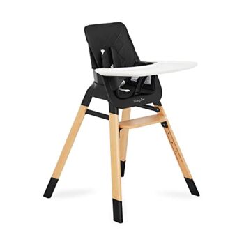 Dream On Me Nibble Wooden Compact High Chair in Black | Light Weight | Portable |Removable seat Cover I Adjustable Tray I Baby and Toddler | The Storepaperoomates Retail Market - Fast Affordable Shopping