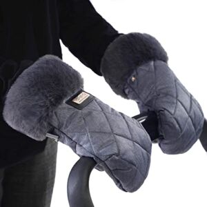 Warm Muff Stroller Gloves, Wind and Water-Resistant, with Universal Fit, Kids Baby Pram Stroller Accessory, Anti-Freeze Gloves, Best for Freezing Cold Winter Conditions, Grey