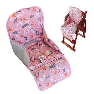 High Chair Pad,high Chair Cushion,seat Cushion Breathable Pad,Comfortable Seat Belt Design,Cute Pattern,Soft and Comfortable ,Baby Sits More Comfortable(Pink Animal Pattern)