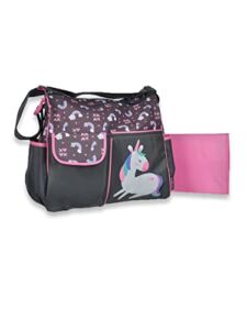 Babyboom Glitter Unicorn Duffle Diaper Bag (Babyboom,Glitter Unicorn,Gray,Pink)
