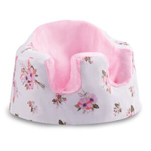SMTTW Seat Cover Compatible with Bumbo Seat, Summer Cooling Breathable Seat Cover for Baby Boy Girl (White Flower)