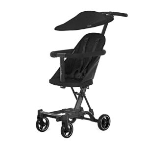 Dream On Me Lightweight and Compact Coast Rider Stroller with Canopy Included and One-Hand Easy Fold, Adjustable Handles and Soft-Ride Wheels, Black