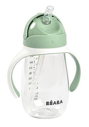 BEABA Straw Sippy Cup, Sippy Cup with Removable Handles, Sippy Cup with Straw, Baby Straw Cup, Toddler Cup, Toddler Straw Cups, 8+ months, 10 oz, Sage | The Storepaperoomates Retail Market - Fast Affordable Shopping