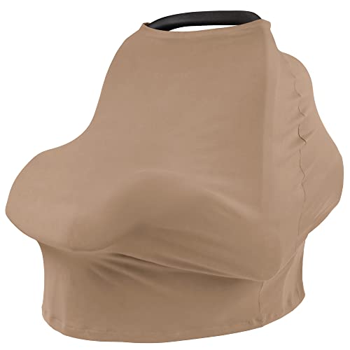 Baby Car Seat Covers- Multi-use Carseat Canopy for Babies, Stretchy Infant Carseat Cover Boy, Shower Gifts for Unisex Boys and Girls(Pastel Brown) | The Storepaperoomates Retail Market - Fast Affordable Shopping