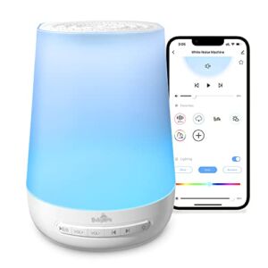 Baby Sound Machine with Night Light, BABYMUST Portable White Noise Machine for Adults Kid Sleeping, 34 Soothing Sounds, Control Remotely via App-WiFi, Baby Sleep Machine for Travel Office Home