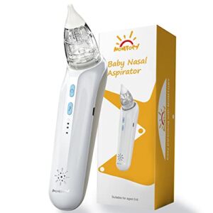 Electric Baby Nasal Aspirator, MOMTORY Nose Sucker for Toddlers, Baby Booger Sucker, Rechargeable Nose Cleaner with Soothing Lullaby Function, Three-Speed Suction, Anti-Backflow