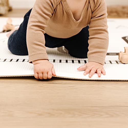 Baby Play Mat, Soft Foam Play Mat for Baby, Tummy Time, Floor Playmat for Babies, Toddlers, Kids, Non-Toxic, Reversible, Waterproof, Modern Rug Design, Harlow Mat, 6.5ft x 4.5ft (Lines + Road) | The Storepaperoomates Retail Market - Fast Affordable Shopping