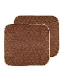 Americare 2 Pack Washable Waterproof Seat Protector Pads, 21″ x 22″ Reusable Seat Cover, Furniture Protection for Protection for Elderly Seniors, Kids, Pets, Ultra Absorbent Pee Pads (Brown)