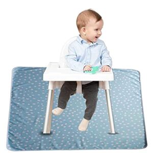ThePerfectPicks Splat Mat for Under High Chair (48″x 48″) – Floor Mat for Baby, Kids & Toddlers – Waterproof, Washable & Anti-Slip – Messy Mat & Table Cloth for Food (Blue Dot)