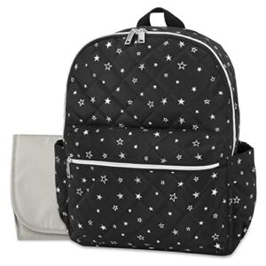 Star Diaper Bag Backpack with Portable Changing Pad, Stroller Straps | Multi Pocket Black Celestial Diaper Bag (Starry Night Sky)