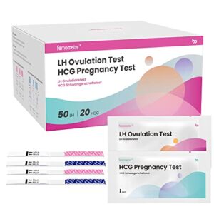 50 Ovulation Test Strips and 20 Pregnancy Test Strips, Over 99% Accurate & Easy to Use