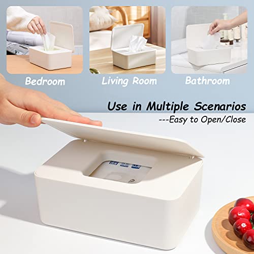 Wipes Dispenser, Wipe Holder for Baby & Adult, Seposeve Refillable Wipe Container, Keeps Wipes Fresh, Far from Dirty Wipes, Easy Open/Close Wipes Pouch Case, White | The Storepaperoomates Retail Market - Fast Affordable Shopping