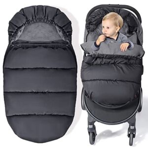 Universal Thickening Baby Bunting Bag,Winter Stroller Footmuff,Keep Warm & Waterproof(Black)