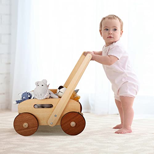 Woodtoe Wooden Baby Walker, Adjustable Speed Push Toys for Babies Learning to Walk, Natural Wood Push and Pull Learning Walking Educational Toy Gift for Toddler Boy Girl 1 2 3 Year (Patent Protection) | The Storepaperoomates Retail Market - Fast Affordable Shopping