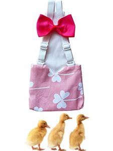 PIEITI Baby Chicken Diapers, Duckling Duck Diapers for Real Ducks Weighing About 0.12-0.6 lbs, Waterproof and Adjustable, Chicken Accessories Poultry (Clover-Pink, S)