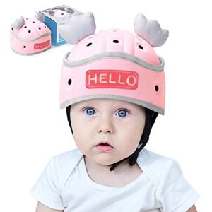 Baby Safety Helmet, Infant Soft Helmet Breathable, Baby Head Protector Suitable Crawling and Walking, Ultra-Lightweight, Expandable and Adjustable Age 6m-2y (Pink)