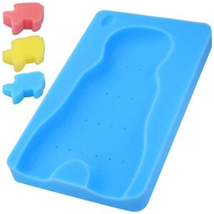 KECUCO Comfy Baby Bath Sponge for Bathing, Baby Bath Cushion Infant Bath Mat Newborn Bath Baby Essentials – Excellent Foam Odor Free (Blue)