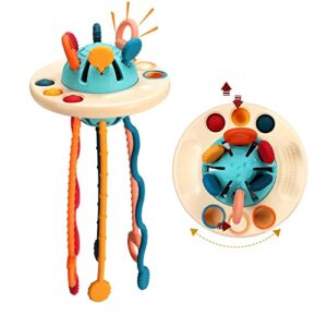 Playcasually Baby Toys 12-18 Months, Soft Silicone Pull String Montessori Toys for Babies 12-18 Months Travel Sensory Toys for Toddlers 1-3 First Birthday Gifts Toys for 1-3 Year Old Boy Girl