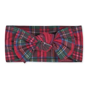 Gerber Baby Girls Buttery Soft Headband with Bow with Viscose Made from Eucalyptus, Stewart Plaid, One Size