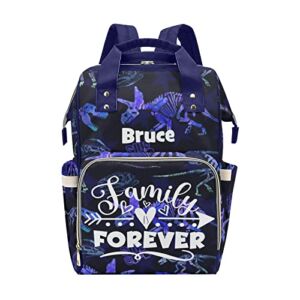 Personalized T Rex Dinosaur Diaper Bag Backpack With Name Text Custom Mummy Backpacks For Baby Girl Boy Mom Dad Parents Gifts