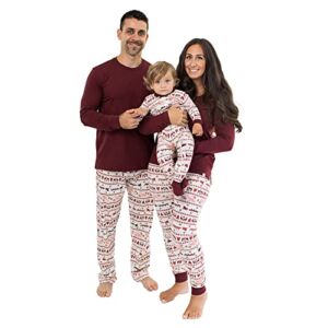 Burt’s Bees Baby Baby Womens Family Jammies Matching Holiday Organic Cotton Pajamas, Seasons Greetings, Large