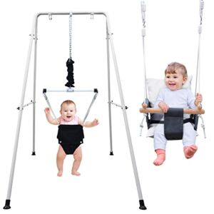 Hapfan 2 in 1 Baby Jumper and Toddler Swing with Stand, Swing Set for Toddler