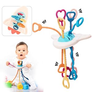 Montessori Toys for 1+ Year Old Babies, Sensory Toys Fine Motor Skills Toys, Fidget Pull and Squeeze Toys Gift for Toddler 1-2-3-4 Boys Girls (Baby UFO)