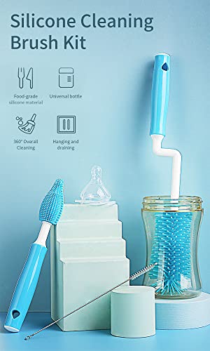 Munyonyo Silicone Cleaning Brush Kit, for Cleaning Baby Bottle ,Nipple ,Straw,Rotating Bottle Cleaning Brush for Milk Storage Bags,Breast Pumps, Breast Milk Collector, 360° Overall Cleaning | The Storepaperoomates Retail Market - Fast Affordable Shopping