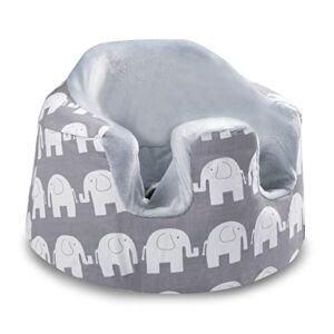 SMTTW Seat Cover Compatible with Bumbo Seat, Summer Cooling Breathable Seat Cover for Baby Boy Girl (Grey Elephant)
