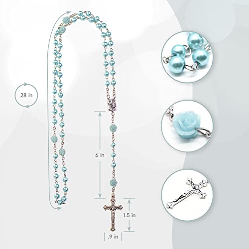 Cascade Goods – Boys First Baby Rosary Cross with Matching Blue Keepsake Box, Baby Boy Baptism Gifts for Baby Showers, 1st Holy Communions & Baby Bible, Two Piece Catholic Christening Gift for Boys | The Storepaperoomates Retail Market - Fast Affordable Shopping