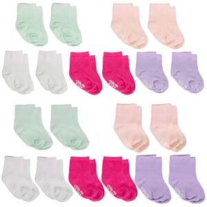Little Me baby girls Assorted Solid Color Pack Newborn Infant Toddler Unisex Socks, Multi, 0-24 Months US