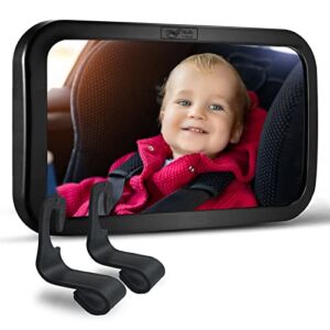Molly & Nemo baby car mirror,Car Mirror Baby Rear Facing Seat,Car Seat Mirror With Wide Angle,Shatterproof & Adjustable, Crash Tested & Certified for Safety
