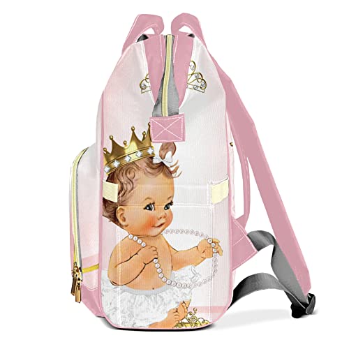 Personalized Pink Gold Cute Baby Diaper Bag Backpack with Name Custom Nappy Mommy Bags for Baby Girl Boy Gifts | The Storepaperoomates Retail Market - Fast Affordable Shopping