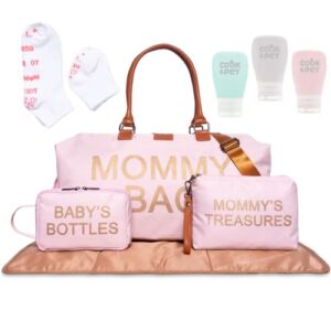 Cook&Play Mommy Bag for Hospital, Mom Bag Diaper Bag Tote, Mommy Hospital Bag (Pink)