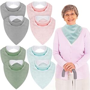 8 Pcs Adult Absorbent Drool Bandana Bibs Large Soft Waterproof Absorbent Bibs Set for Adults Kids over 4 Years Old Teens Special Needs