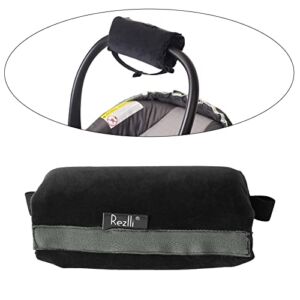 Rezlli Handle Cushion Compatible with Baby Car Seat; Arm Cushion for Infant Carrier; Universal Large Size Fits All Infant Car Seats (8 * 11”) (Black)