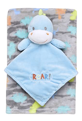 Baby Starters 2-Piece Snuggle Buddy Toy Rattle and Plush Baby Blanket Gift Set for Newborns and New Moms (Blue Camo, Dino, 30″x34″) | The Storepaperoomates Retail Market - Fast Affordable Shopping