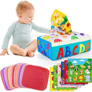 Yunaking Baby Toys 6 to 12 Months Magic Baby Tissue Box Montessori Toys for 1 Year Old Infant Toys 12-18 Months Sensory Toys for 5 6 9 12 18 Months Newborns Birthday Gift