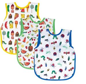 BapronBaby Eric Carle Bapron Bundle – Bapron (Sz Baby/Toddler 6m-3T) + Food Parade + Tropical Fruit + Bug World – Soft Waterproof Stain Resistant Bib – Machine Washable