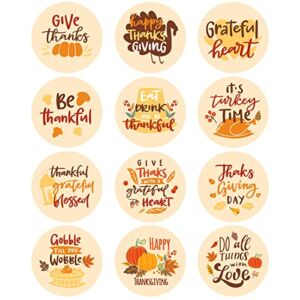 Lucleag Thanksgiving Stickers for Kids, Turkey Pumpkin Stickers Happy Thanksgiving Sticker Fall Stickers for Holiday Party Favors Supplies Envelope Seals Gift Card Stickers Thanksgiving Decor 360pcs