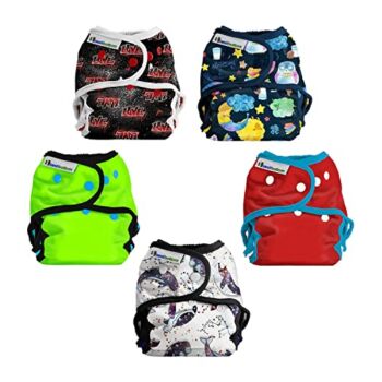 Best Bottom All in Two Diaper Cover | Adjustable One Size Snap Cloth Diapers for Babies | Eco Friendly Reusable Diapers w/Waterproof Gussets | Newborns Thru Toddlers 8-35+ Lbs (5-Pack, Neutral) | The Storepaperoomates Retail Market - Fast Affordable Shopping