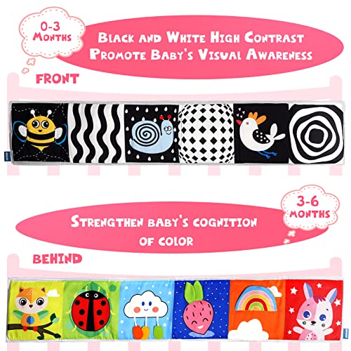 Baby Toys 0-6-12 Months Boy Girl Gifts，Infant Tummy Time Toys 0-3-6 Months, Black and White High Contrast Soft Baby Books for 0-6 Months, Montessori Senory Toys for Babies 6-12 Months Newborn Toys | The Storepaperoomates Retail Market - Fast Affordable Shopping