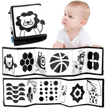 STOPKLAS Black and White Baby Toys 0 3 Months, Black and White High Contrast Sensory Baby Toys Baby Soft Book for Early Education, Tummy Time Toys for 0-12 Months Boys Girls Gift | The Storepaperoomates Retail Market - Fast Affordable Shopping