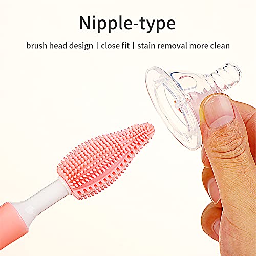 Munyonyo Silicone Cleaning Brush Kit, for Cleaning Baby Bottle ,Nipple ,Straw,Rotating Bottle Cleaning Brush for Milk Storage Bags,Breast Pumps, Breast Milk Collector, 360° Overall Cleaning | The Storepaperoomates Retail Market - Fast Affordable Shopping