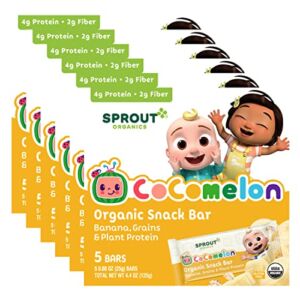 CoComelon Sprout Organic Baby Food, Toddler Snacks, Banana Snack Bar (6 pack)