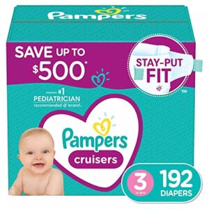 Pampers Cruisers Diapers – Size 3 (16-28 Pounds), 192 Count