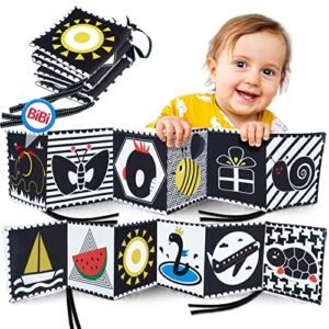Black and White Baby Books High Contrast Baby Toys Soft Cloth Book Baby Sensory Toys Infants Newborn Toys Can Be Bitten and Torn Toddler Toys for 0 to 3 Years Tummy Time Toys Baby Montessori Toys